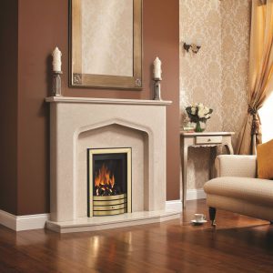 Elgin & Hall Deepline Convector  Inset Gas Fire with Devotion Brass Trim / Call for Price 0116 2571516